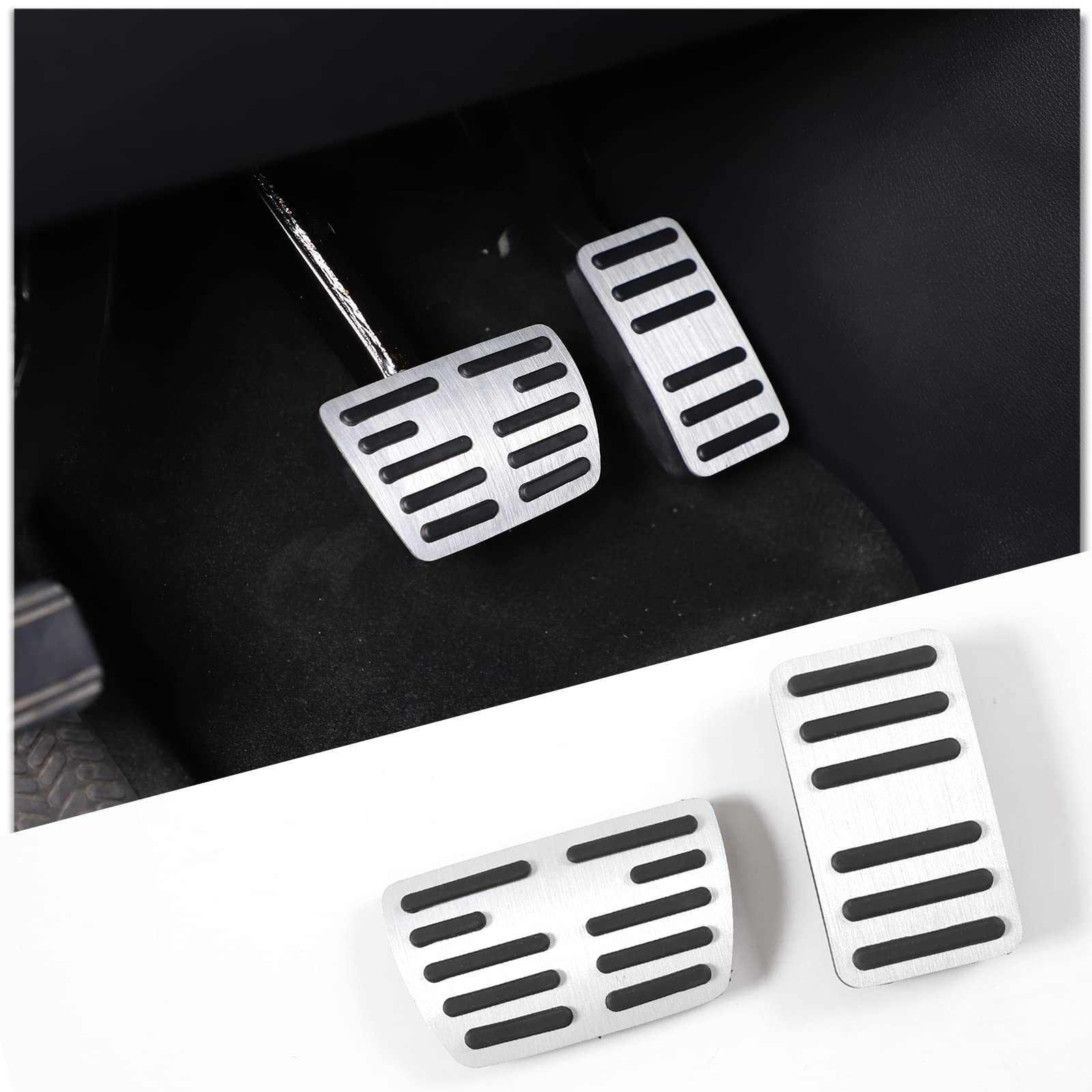 HIRUFAIT Aluminum Pedal Covers Set for Honda Pilot 2016-2022, Non-Slip Performance Brake & Accelerator Foot Rest Pedal