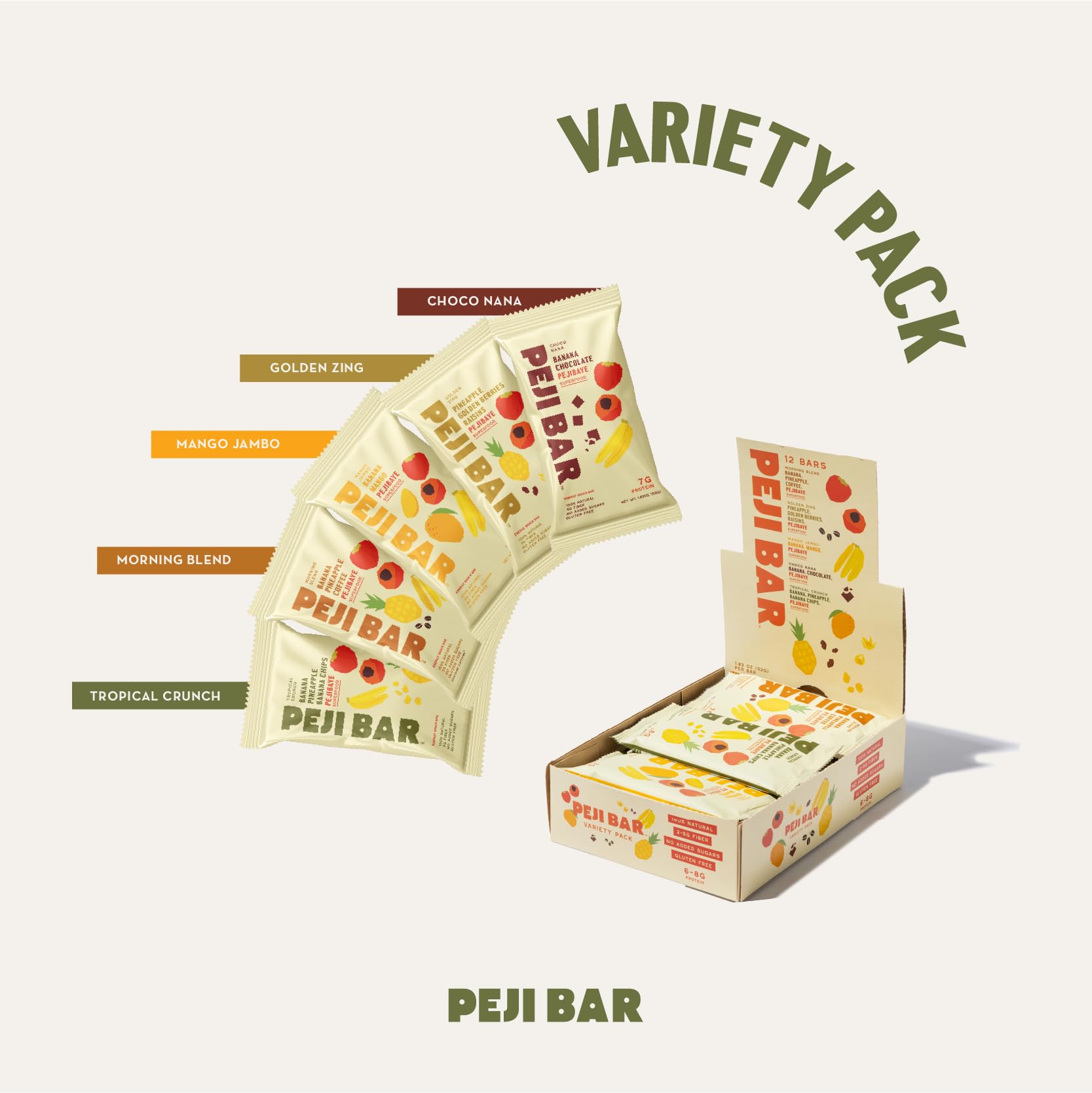 PEJI BAR Energy Bars, Pejibaye Superfood, Variety Pack, 6-8g Protein — Amazon image 3