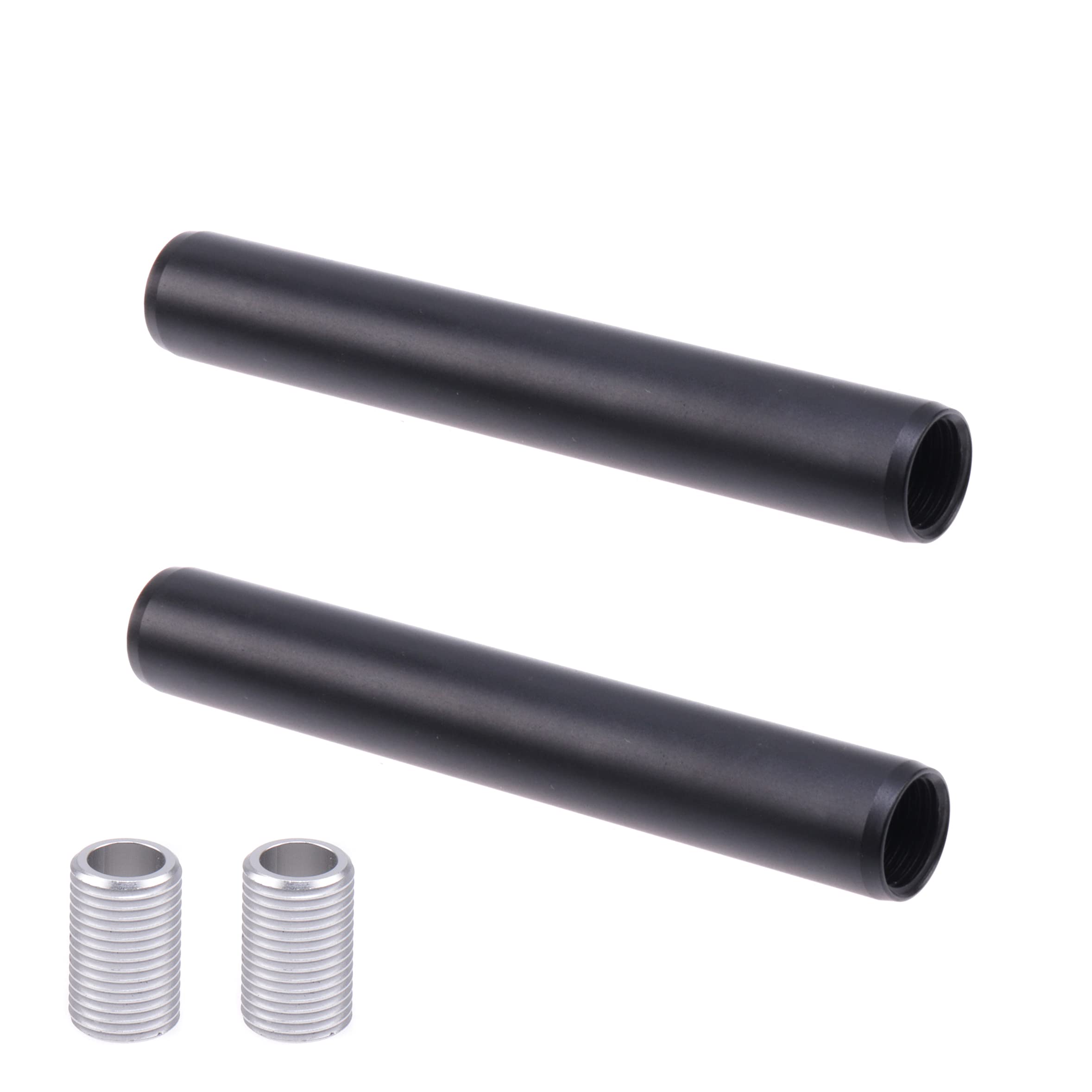 Fotga 2 Pack 4inch / 10cm Aluminum 15mm Rod for 15mm Rail Base Plate System DSLR Follow Focus Matte Box Camera Cage Shoulder Pad Support