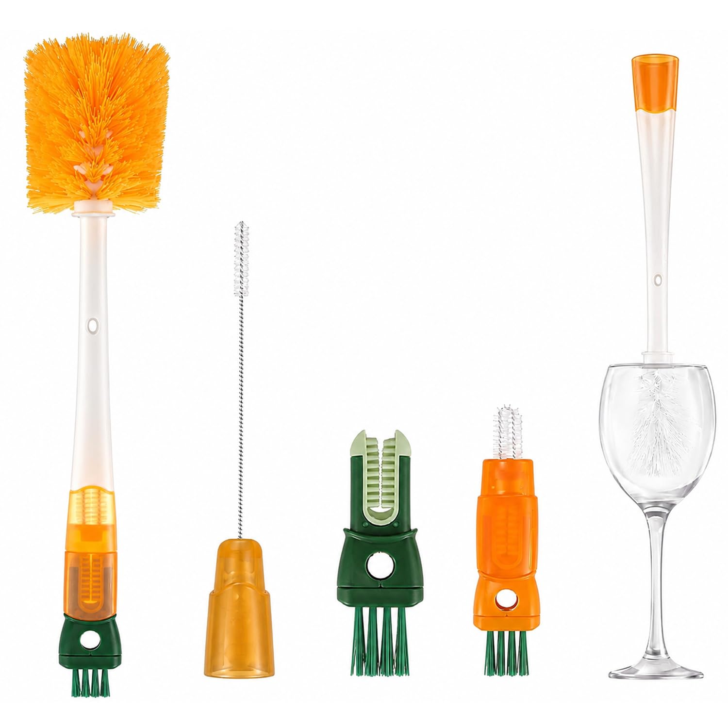 HOUSELY 5-in-1 Multifunctional Bottle Cleaning Brush Set with Straw Cleaner, Nipple Brush & Gap Cleaner, Long Handle Cup Brush for Baby Bottles, Tumblers, Thermos, Kitchen Cleaning Tool Kit-image-9