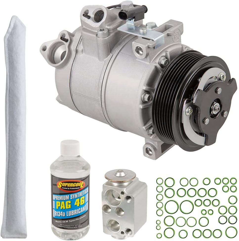 AC Compressor & A/C Kit For BMW 335i 335xi 335is 135i 135is - Includes Drier, Expansion Valve, PAG Oil & O-Ring Seals - BuyAutoParts 60-81554RK NEW