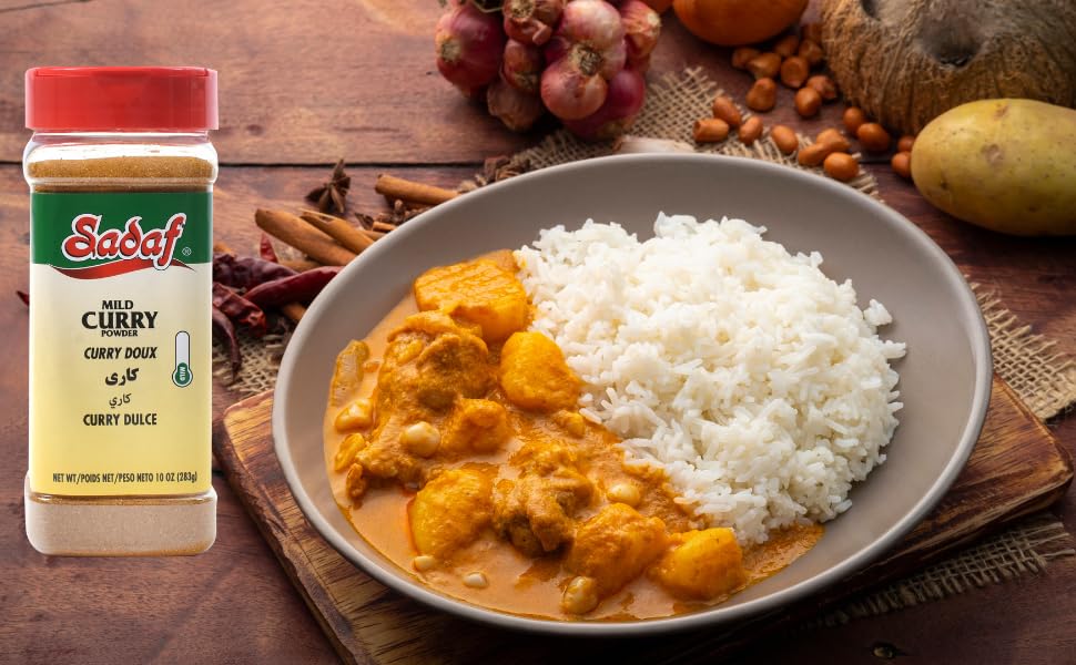 Miniatura 2 de Sadaf Curry Powder - Polvo suave de 10 onzas  Curry en polvo condimento medio  Kosher, empaquetado en los Estados Unidos