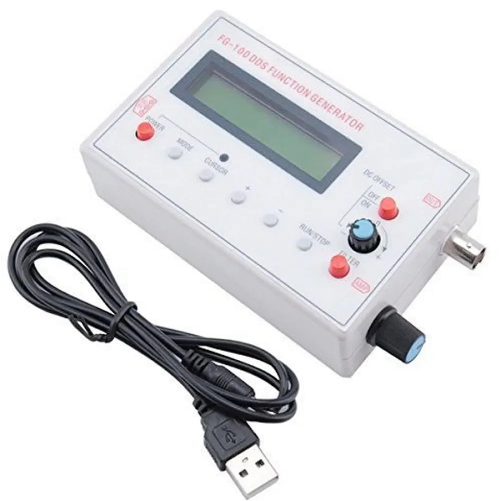 FG-100 DDS Función Generador de Señal Contador de Frecuencia 1HZ-500KHz Módulo de Señal Sinusoidal Cuadrado Triángulo Sierra Wave