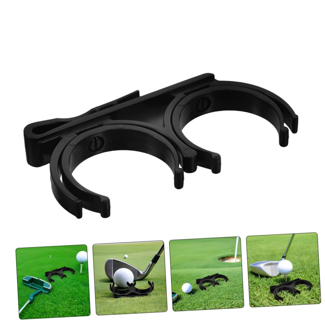 Porte-balles de Golf Rotatif Pliable en Plastique Noir Lot de 5 Clips Doubles