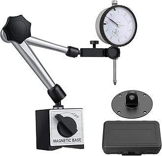 Neoteck Dial Indicator Gauge Set with Dial Gauge and Magnetic Base 0-1 Inch/25.4mm Measuring Tool Dial Indicator with 176lbs（80kg） Max Pull Magnetic Base for 3D Printer Bed Leveling Table Saw