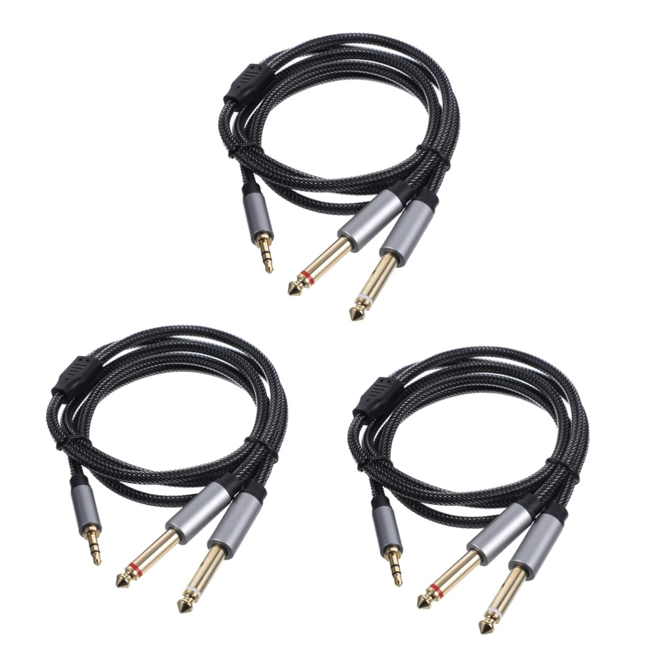 Gatuida 3pezzi Audio Splitter Connettore Trs Per Altoparlanti Riduzione Ottimale Compatibile Home Theater e Multimediali