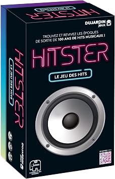 Dujardin Hitster Musical Atmosphere Game for Adults and Families Card Game 2 to 10 Players 16 Years and Above French