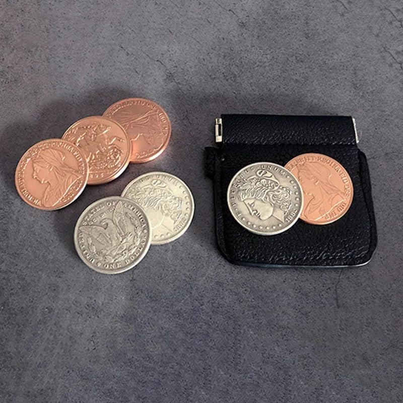 ホッピングハーフ モルガン＆銅貨 コインマジック ギミックコイン 画像