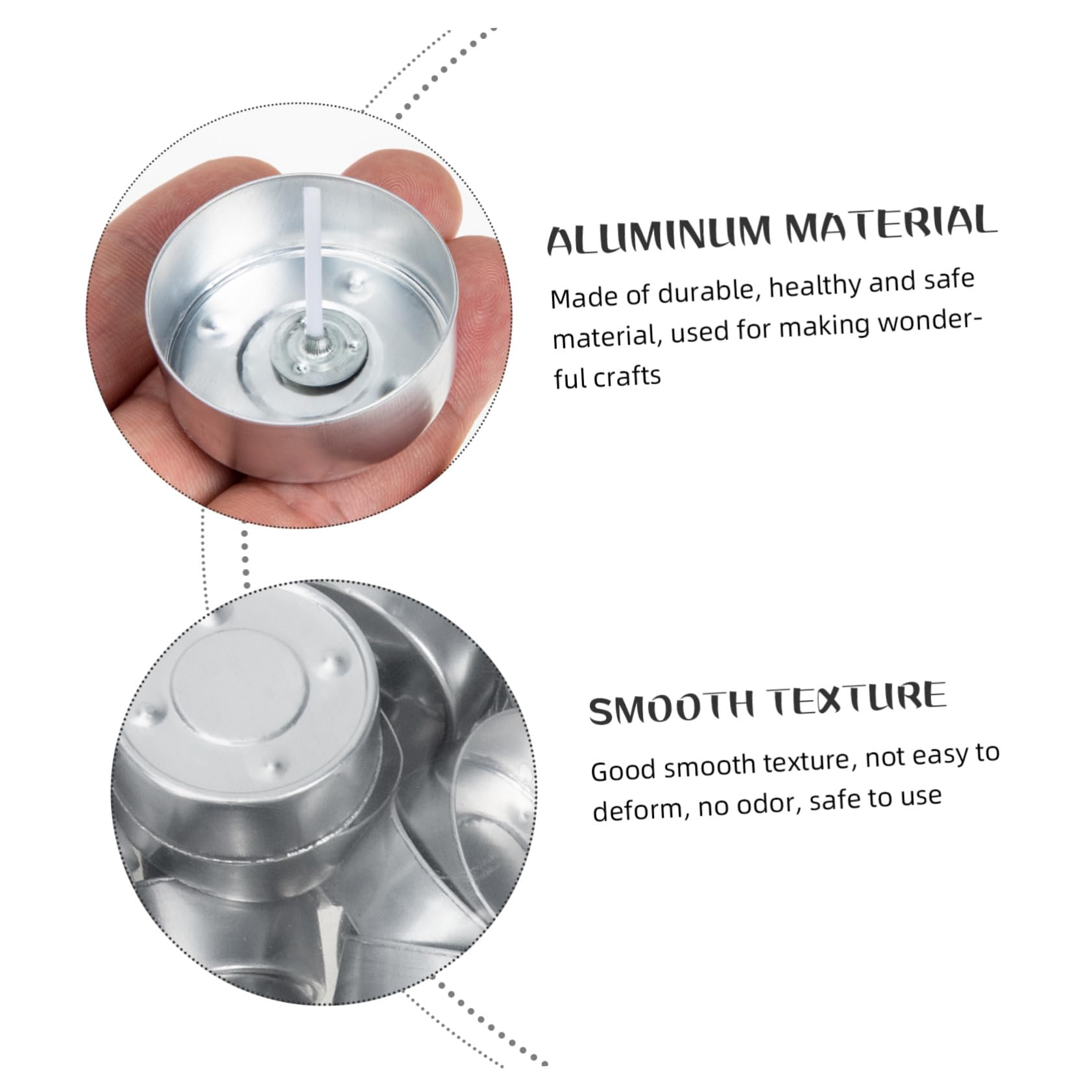 Gatuida Juegos de Moldes Redondos de Aluminio Fáciles de Limpiar y Usar para Velas 200 para Manualidades DIY y Velas Aromáticas
