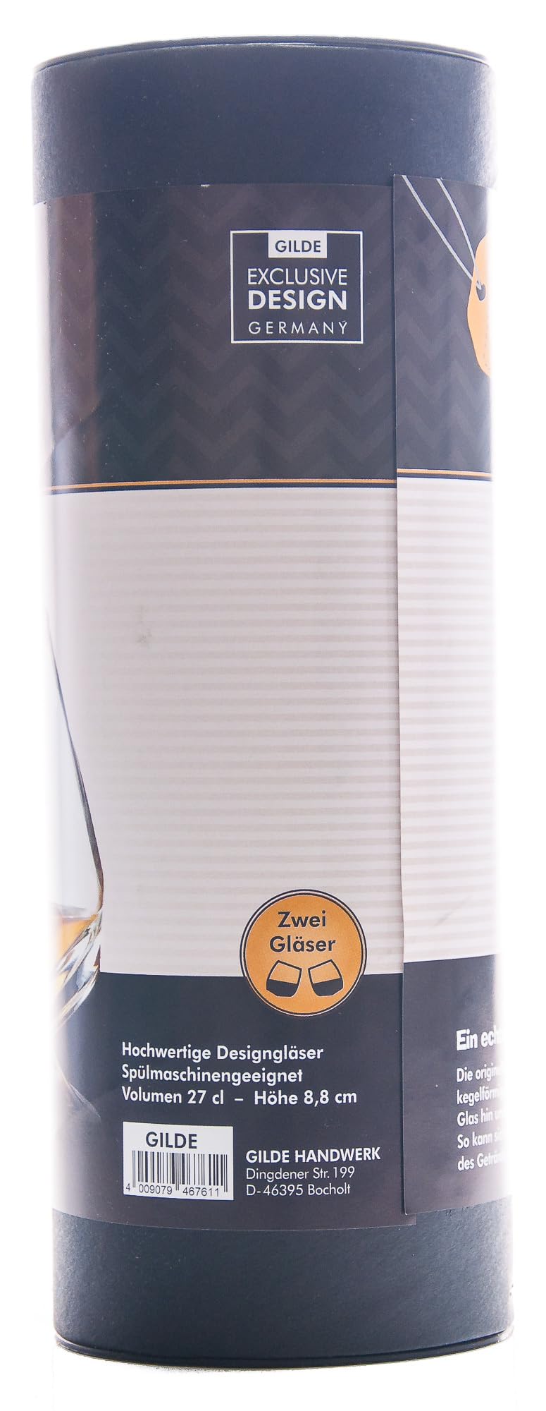 2 er Set Whisky-Gläser Rumgläser Wackelglas Schwenkglas in Geschenkbox Höhe 8,5 cm Durchmesser 7,5 cm 200ml Perfekt für Zuhause, Restaurants und Partys Spülmaschinenfest