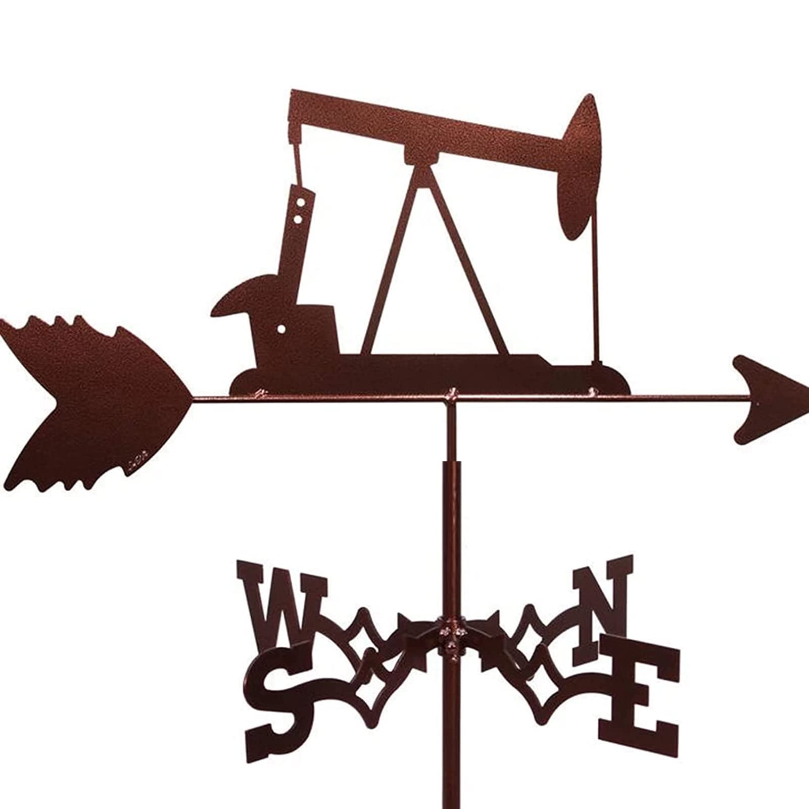 WIQUYBML wind vane Metal Weathervane, Silhouette of mining equipment Wind Vane For Yard, Yard with Roof Mount Garden Decorations, Direction Indicators (Style 1)