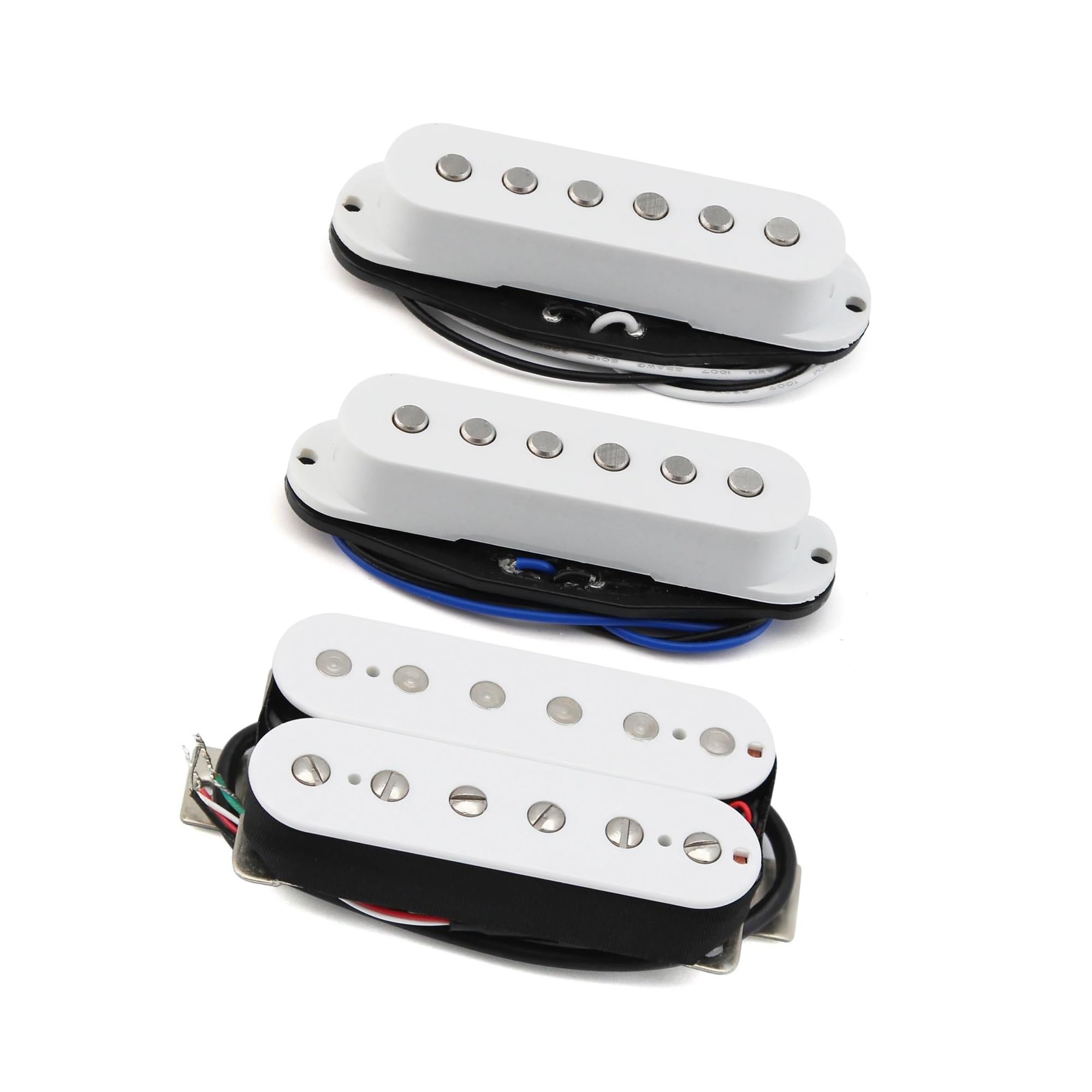 3 Teiliges SSH Gitarren Elektro Tonabnehmer Set Alnico 5 Single/Hybrid Weiß 5K14K