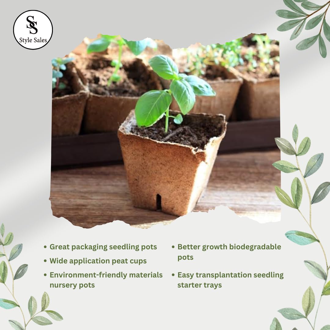 Genérico 100 vasi biodegradabili, ecologici, ecologici, biodegradabili, per giardino, piantine, piantine in cellulosa