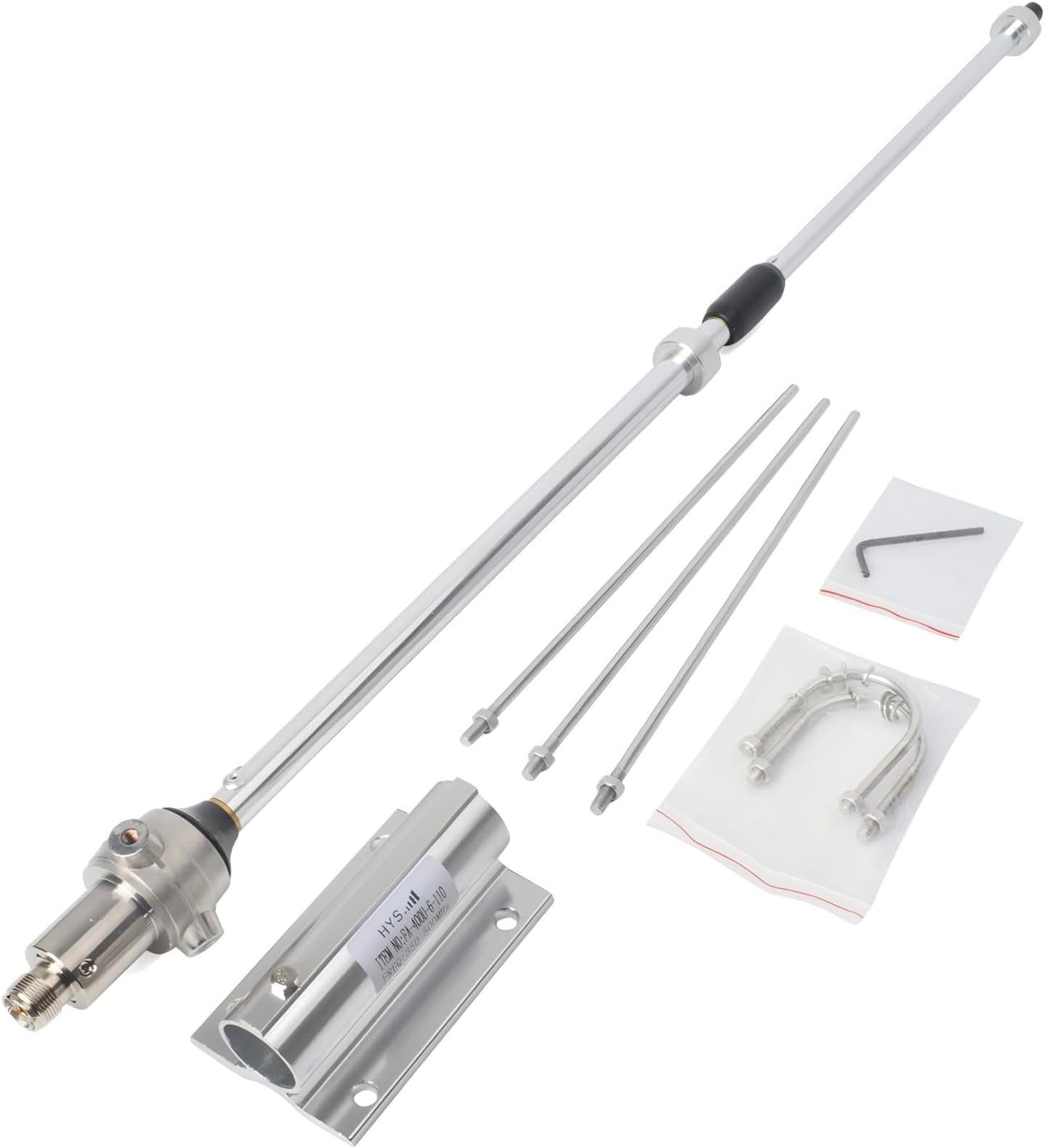 HYS UHF Mobile Radio 100Watt Alterable Frequency Aluminum Alloy Mobile Antenna for 350-500Mhz Device Repeater Motorola Kenwood Icom Midland Amateur FM Transceiver Radio