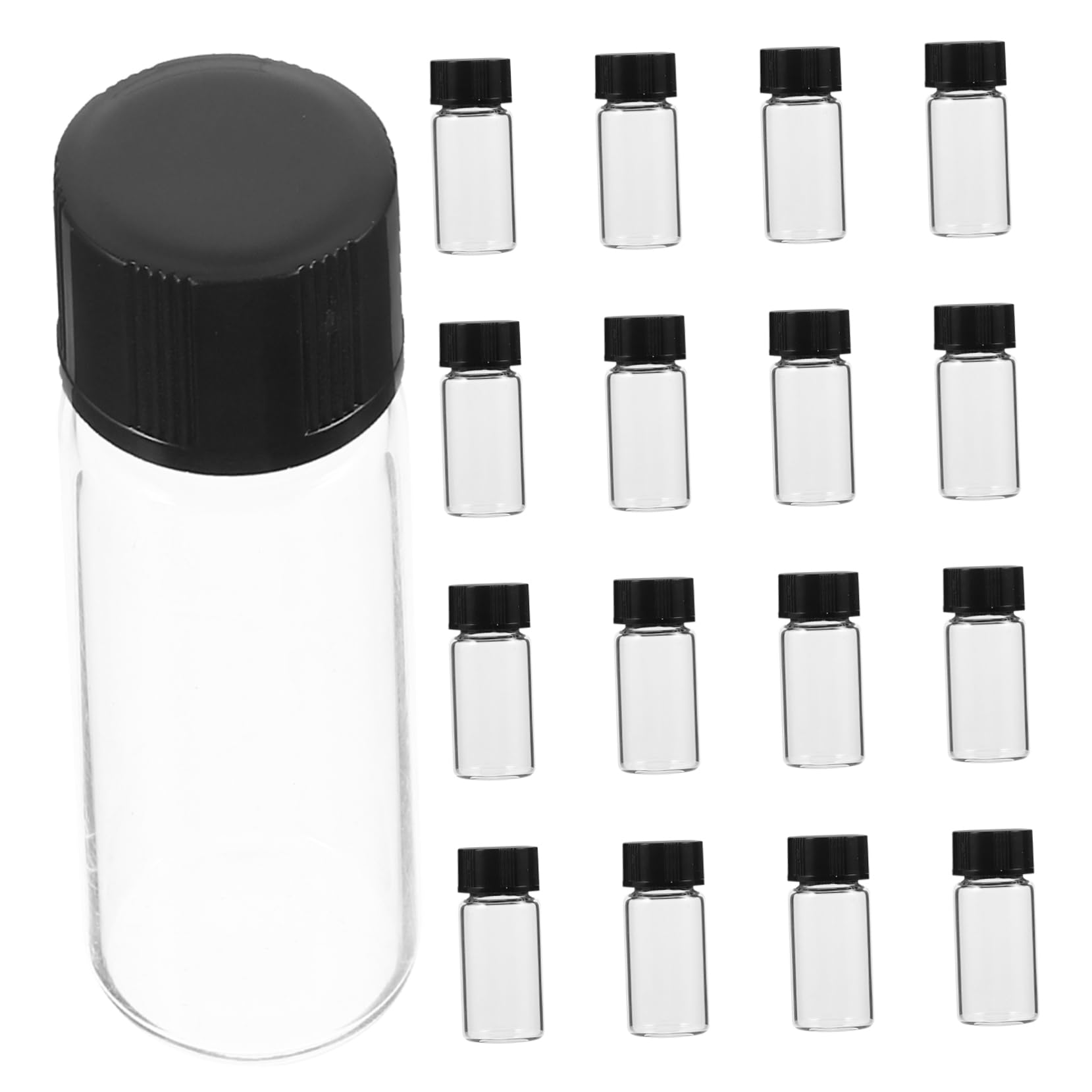 100piezas Frasco Vial Tapa Cristalería Científica Vidrio Resistente Transparente