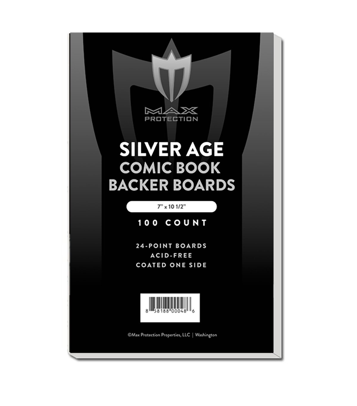 Max Protection Silver Age Comic Book Boards (7" x 10-1/2"), Pack of 100 - Precision Cut, Coated and Buffered for Extra Protection