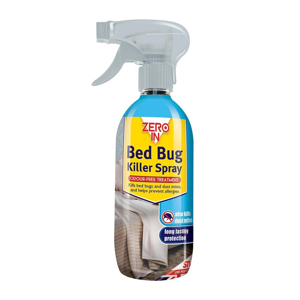 2 X Zero In Bed Bug Killer Spray (Long-lasting, Solvent-Free, Odourless, Water-Based Household Treatment, Kills Bed Bugs and Dust Mites), 500 ml - Clear