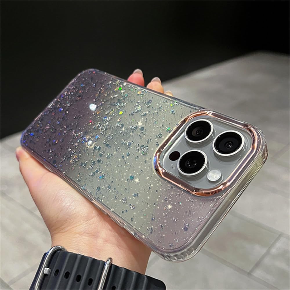 Coque iPhone 14 Pro paillettes noir antichoc acrylique