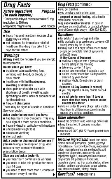 Equate - Omeprazole Magnesium 20.6 mg, Acid Reducer, Delayed Release, 42 Capsules by Equate