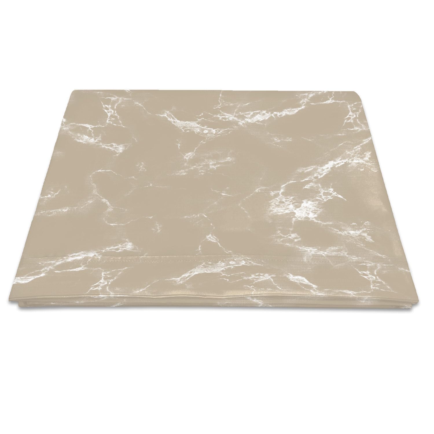 Pizuna Cotton Marble Taupe Print King Size Flat Sheets 1 Pc