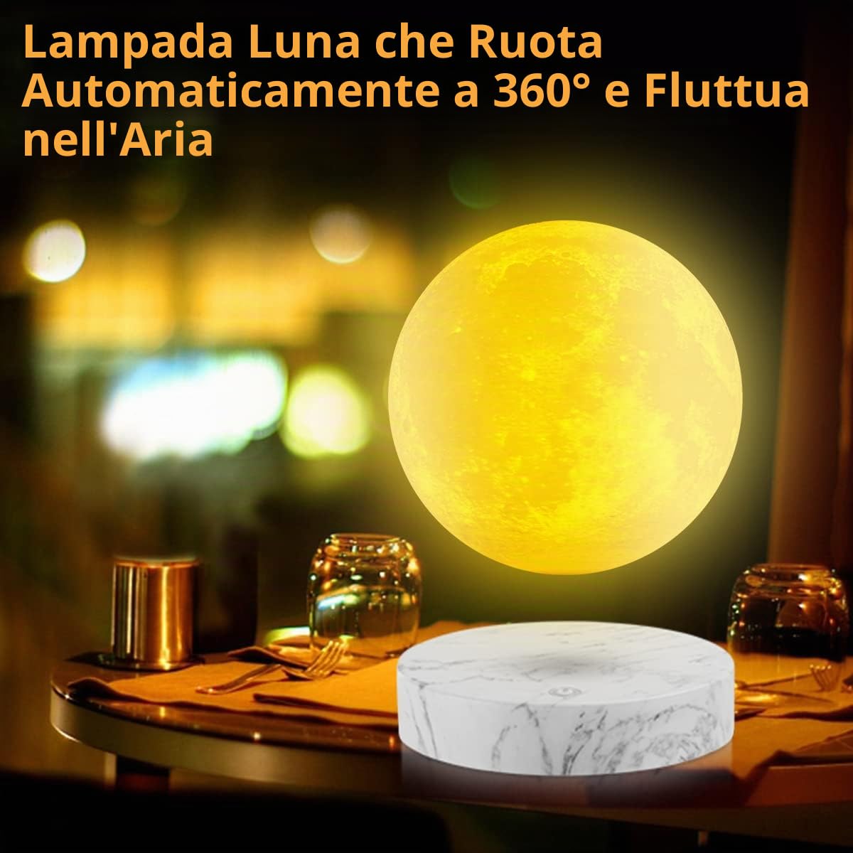 Lampada di luna fluttuante magnetica, lampada di luna fluttuante, luce notturna, 16 colori, luna, lampada decorativa fluttuante per camera, ufficio