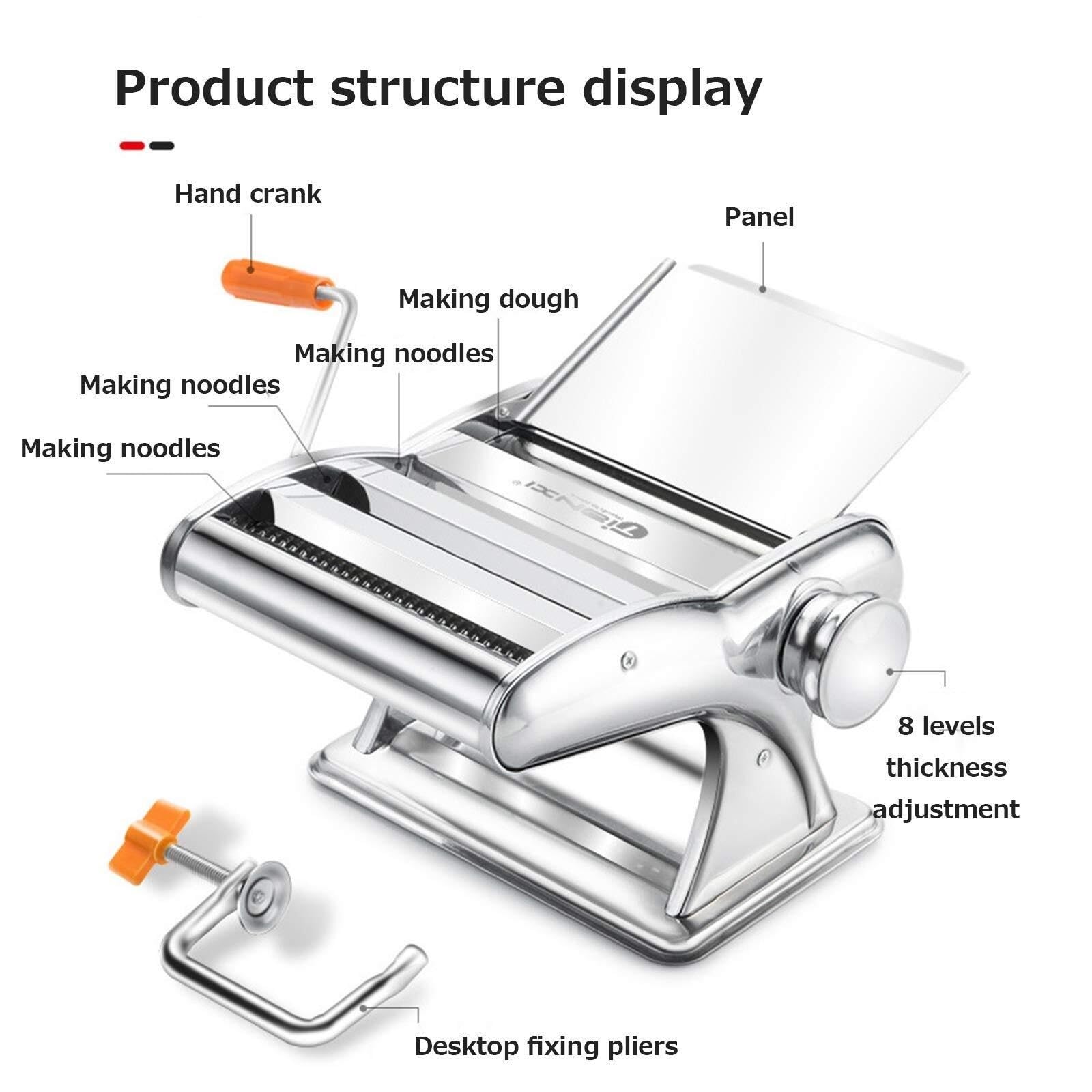 Máquina para Hacer Pasta Máquina para Hacer Pasta Máquina para Hacer Fideos Manual Máquinas para Hacer Fideos de Metal con Espesor Ajustable Adecuado para máquina para ha