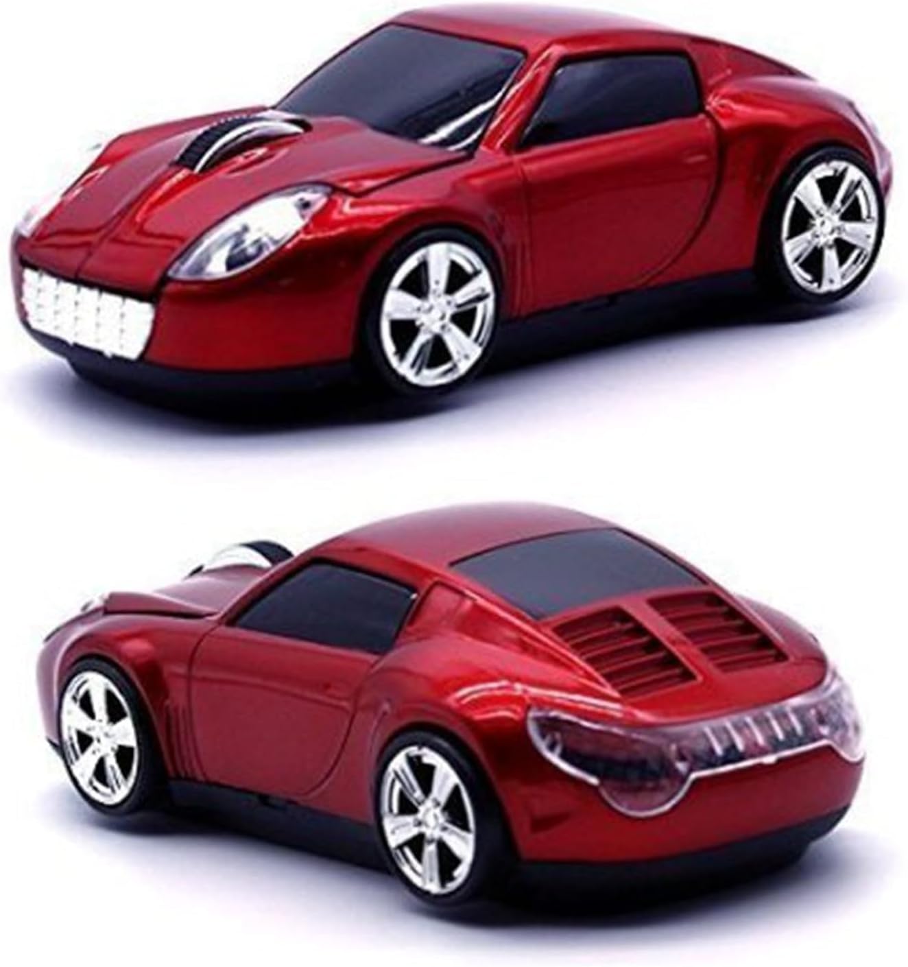 UrChoiceLtd® Wireless Mouse, 2.4GHz Car Mouse 3D 1600DPI Sports Car Style Optical USB Mouse with Headlight and Tail Light-Up Gaming Mouse