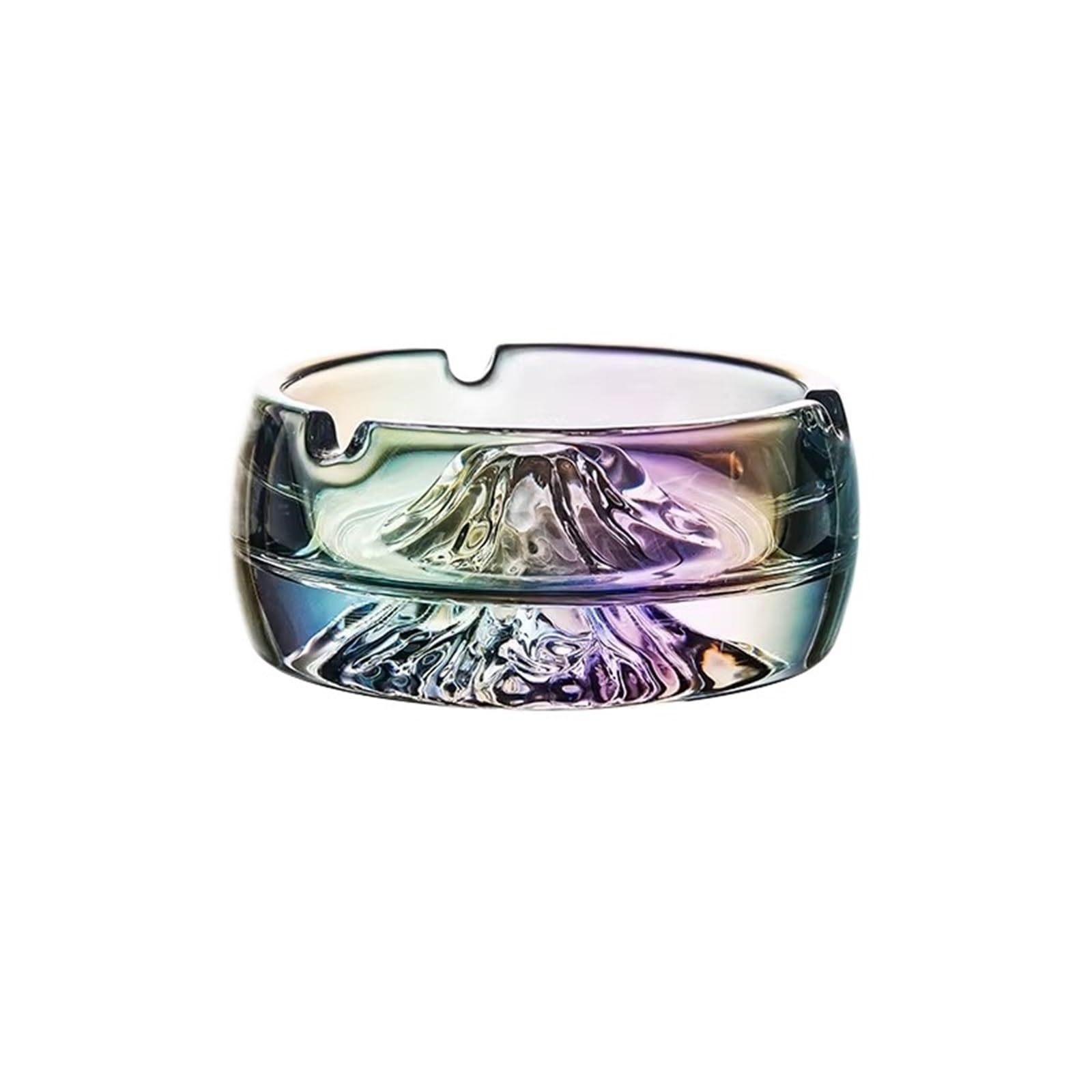 Cigarettes Ashtrays Crystal Glass Ashtray Decor with Cigarette Rests(Multi-colored)
