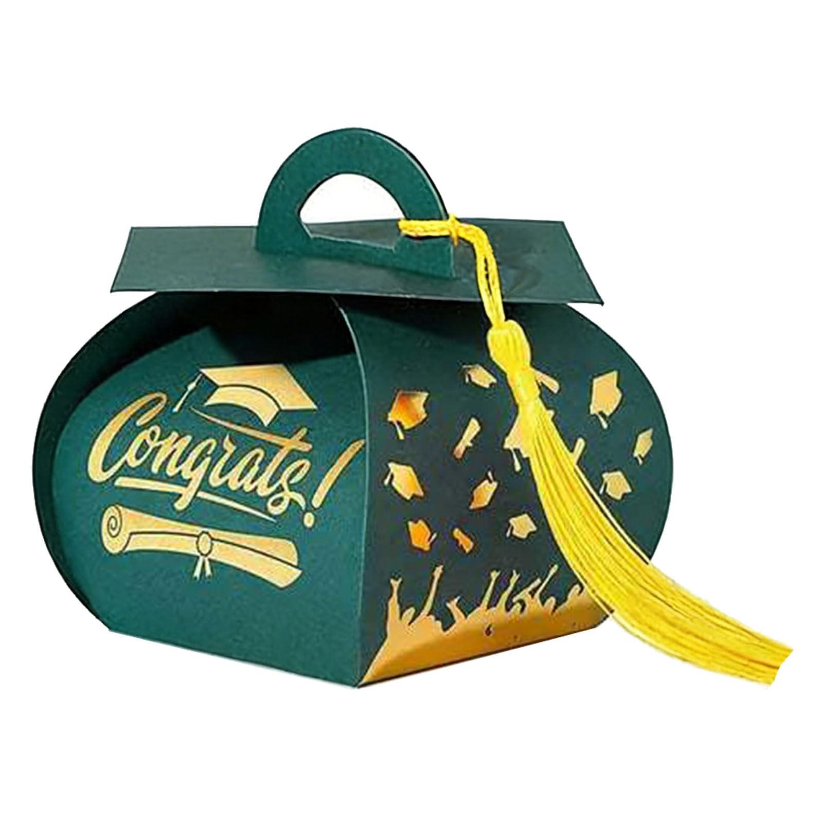 Meiliyizu Sturdy Paper Graduation Cap Shape Accessories Box with Ample Space for Photos and Important Paper Graduation Cap Box