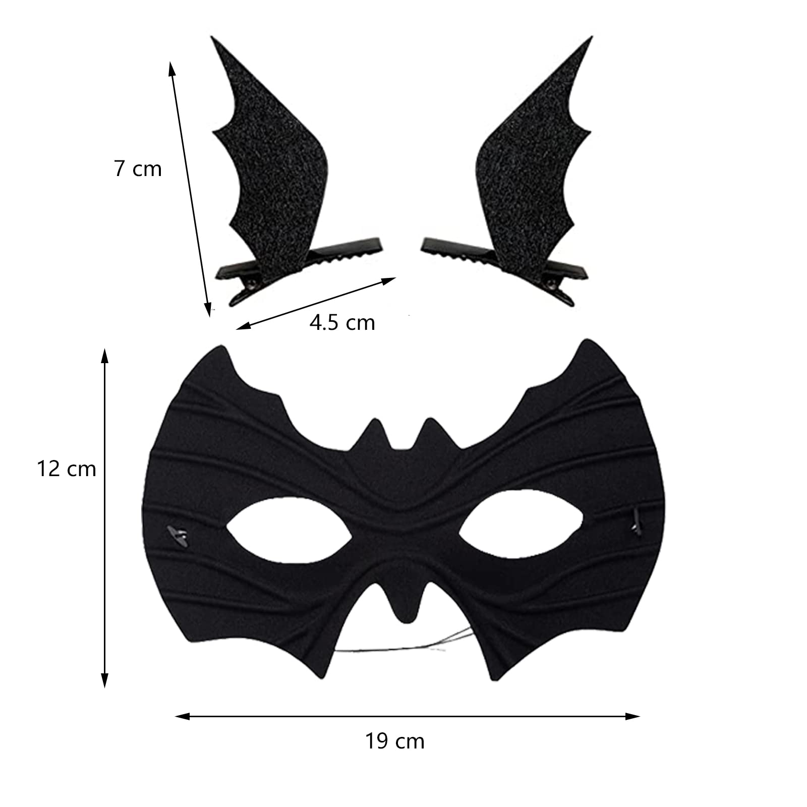 Mizijia Costume Pipistrello Bambini, Costume Pipistrello Halloween Bambini + Maschera Pipistrello + 2 Forcina da Pipistrello, Nero Mantello Pipistrello, Costume Pipistrello Bambina/Ragazzo