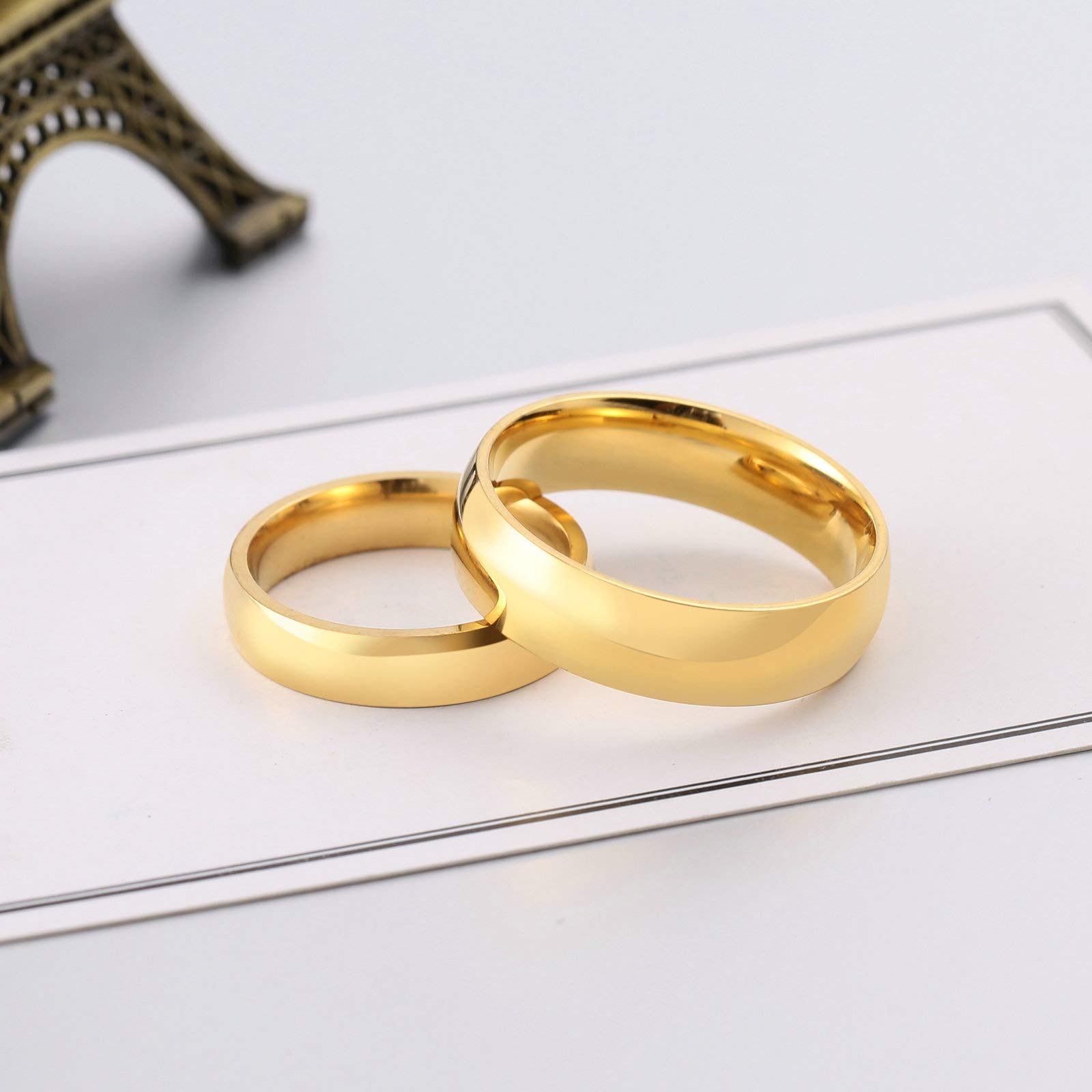 Daesar - Anillo Compromiso Pareja,Anillo Oro Anillo Acero Inoxidable Anillos Mujer Anillos Hombre Anillo Boda
