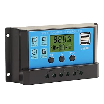 Solar Panel Kit, Overcharge Protection High Power IP65 Waterproof 12V 24V Adaptive Indicator Light Automatic Charging Solar Battery Charger for Motorcycles (10A)