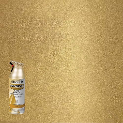 Image of Rust-Oleum 387992-6PK Universal All Surface Metallic Spray Paint, 11 oz, Matte Gold, 6 Pack