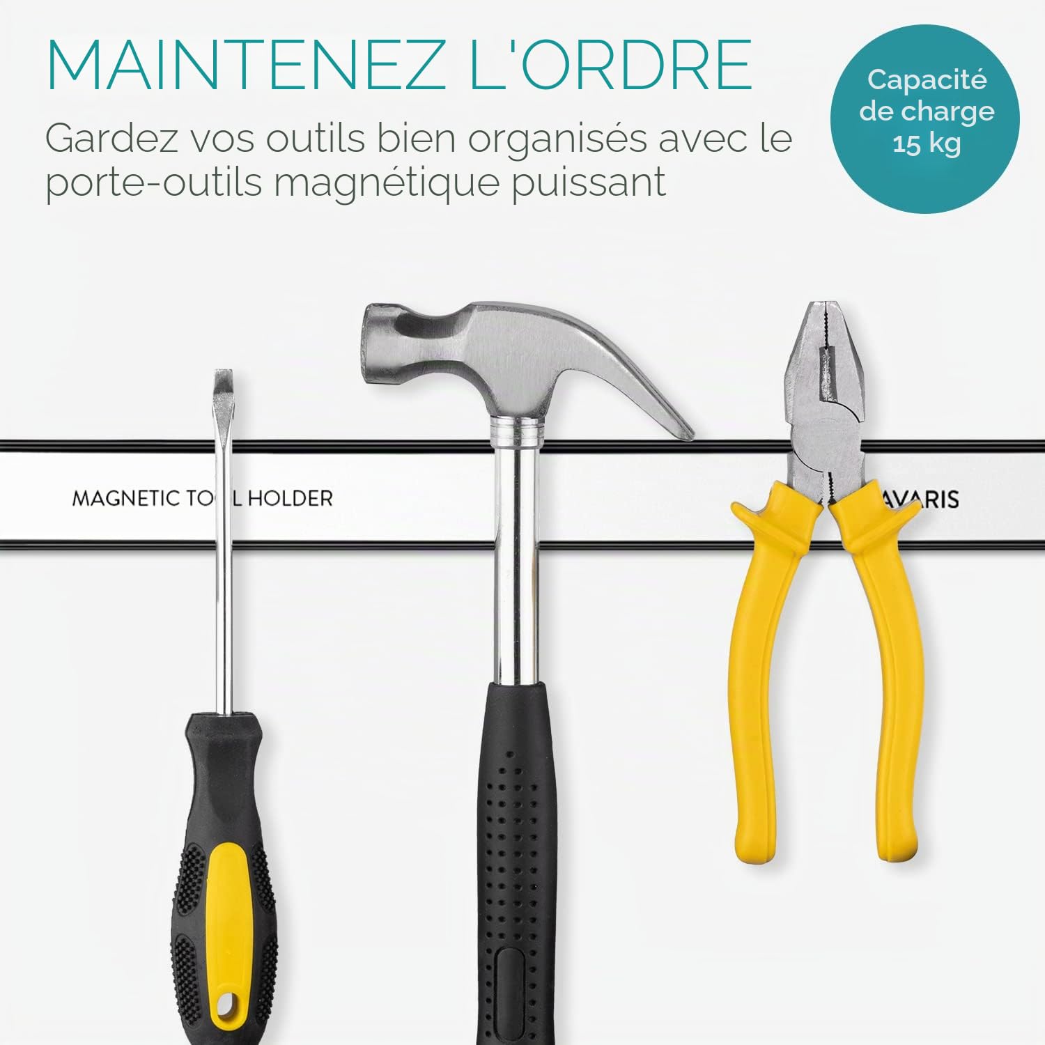 Navaris 4x barre magnétique pour outils - Baguette aimantée accroche murale divers outils - Rangement outillage maison garage atelier 30 x 2,3 cm