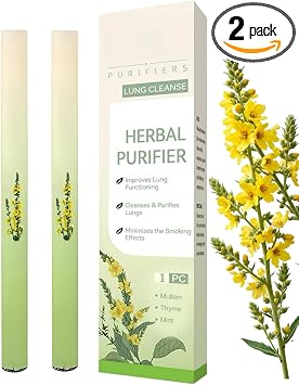 2Pcs Mullein Purifier Inhaler with Natural Extract | for Lung Cleansing and Respiratory Comfort