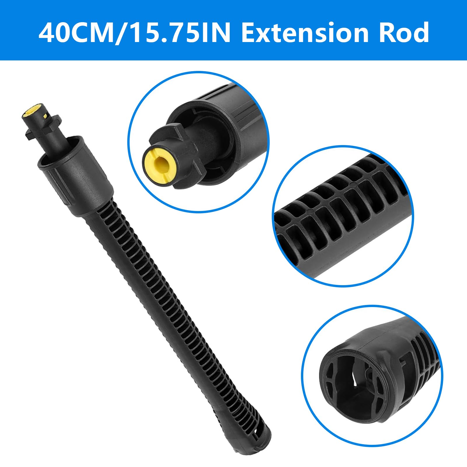 Alargador de Lanza de Pulverización, Accesorio para Hidrolimpiadora para Karcher K2-K7, Extensión de 0.4M, Varilla de Extensión para Pistola de Pulverización de Repuesto, 2 Piezas