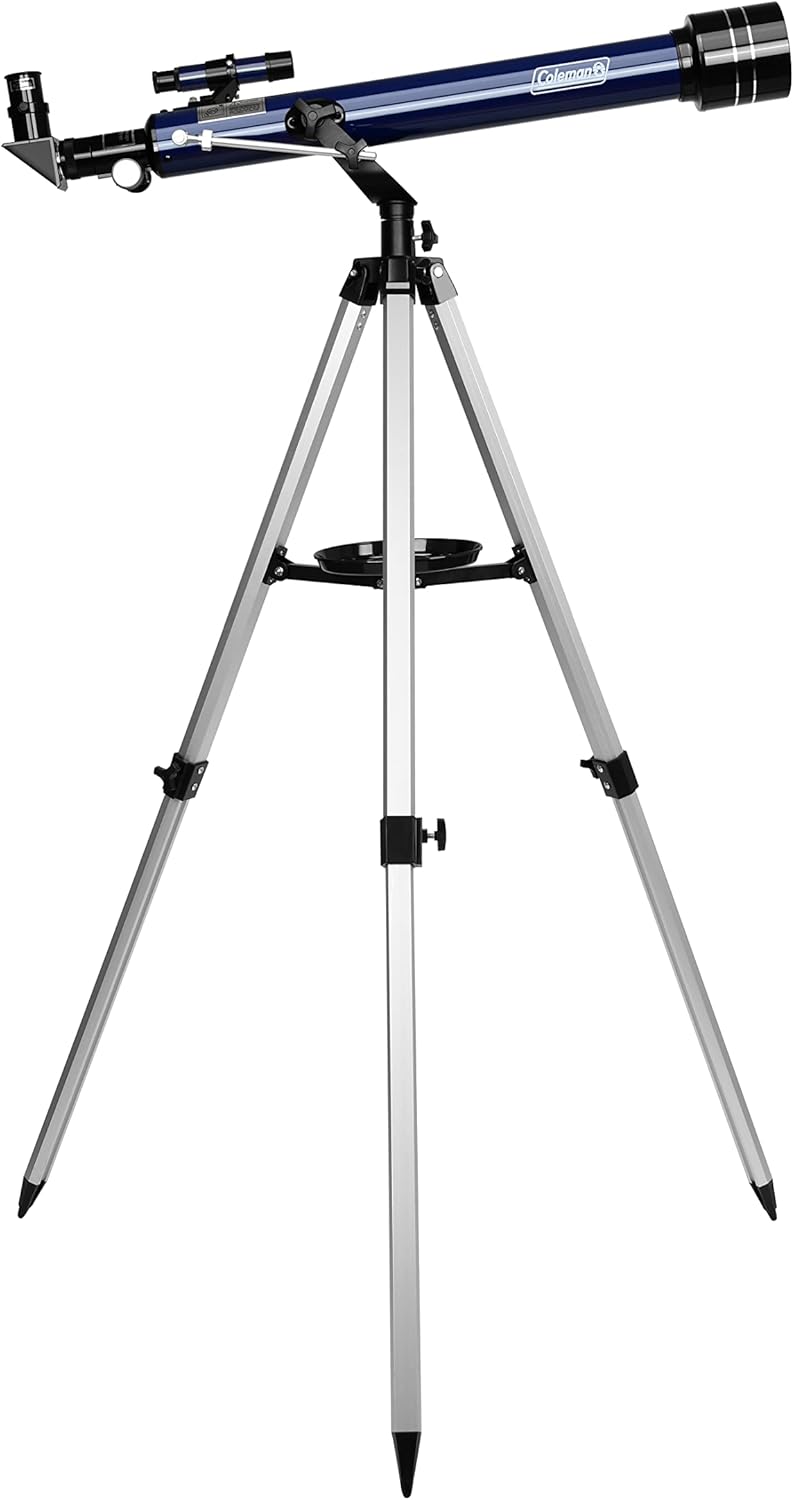 Coleman 700mm x 60mm Refractor Telescope (35x-525x) Kit with Heavy-Duty Carrying Case - Midnight Navy Blue