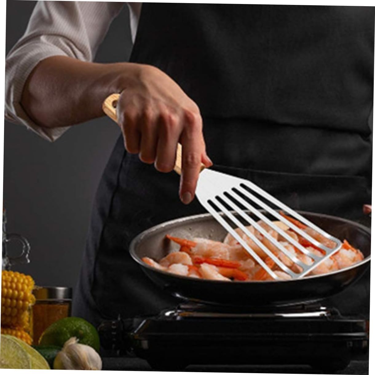 LABRIMP Stainless Steel Fish Spatula Griddle Scoop Multi-function Steak Spatula
