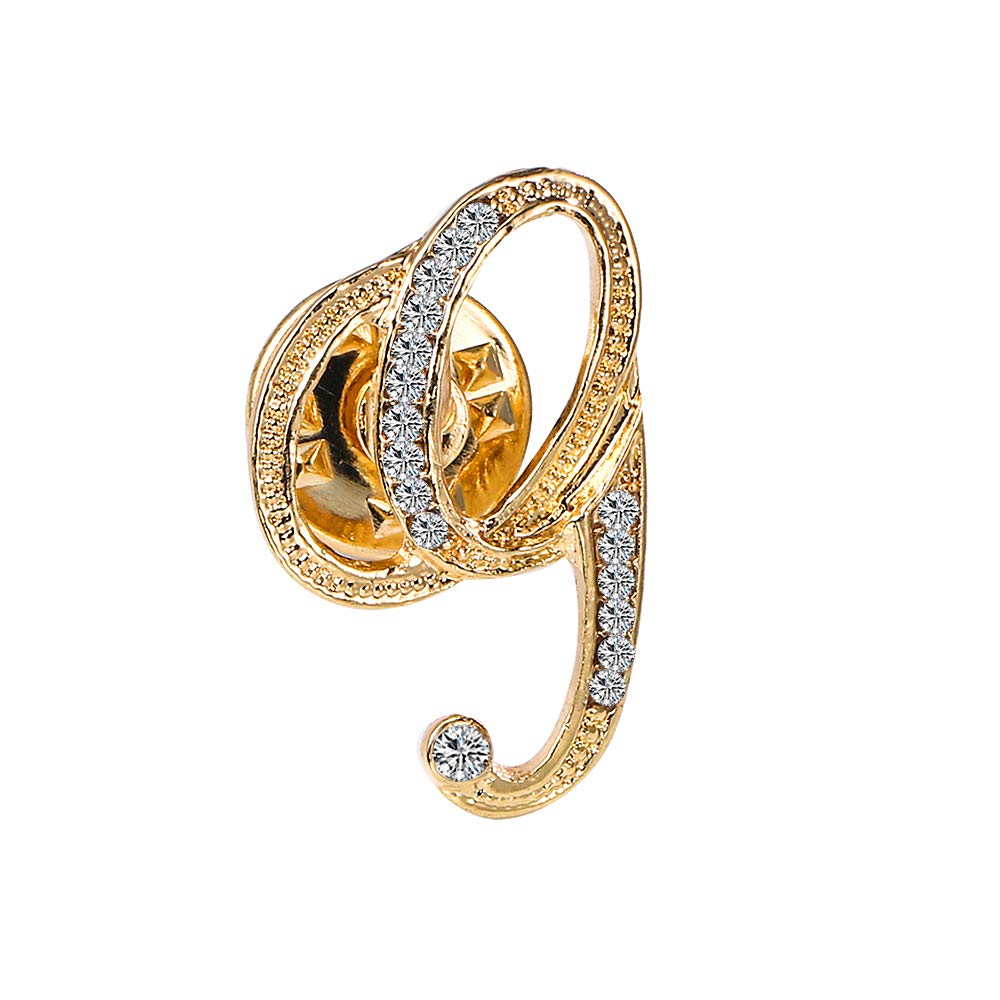 Initial Letter Brooch Pin Small Lapel Pin Tie Tack Name Personalized Gifts for Women Men Gold A-Z