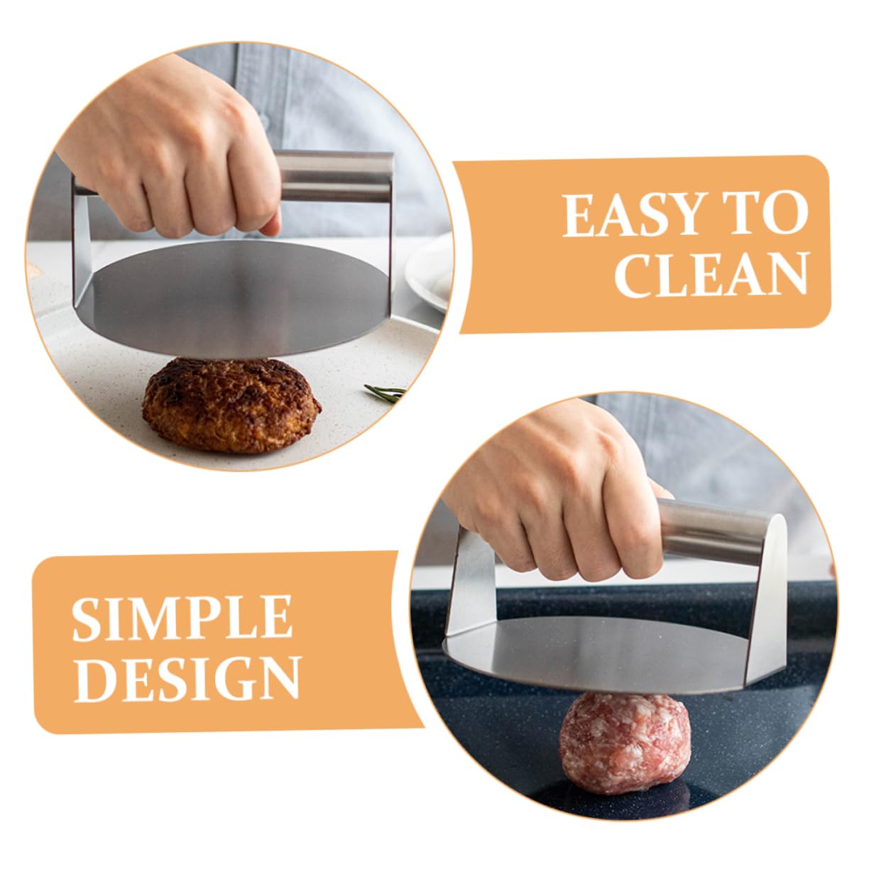 Toddmomy 2 Stück Burgerpresse Teiliges mit Ergonomischem Griff zum von Patties für Hamburger und Steaks Langlebiges Küchenwerkzeug für Grillliebhaber