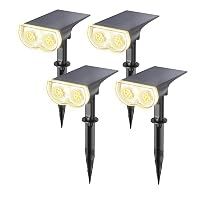 Linkind StarRay Luci Solari Esterno Giardino Bianca Calda, 22 LED Faretti Solari Decorative