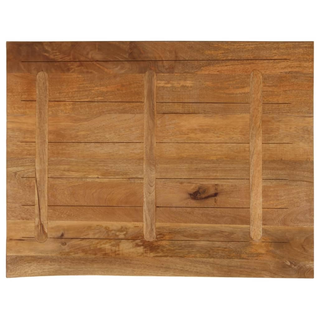 Piano Tavolo Bordi Vivi 100x80x2,5 cm Legno Massello di Mango