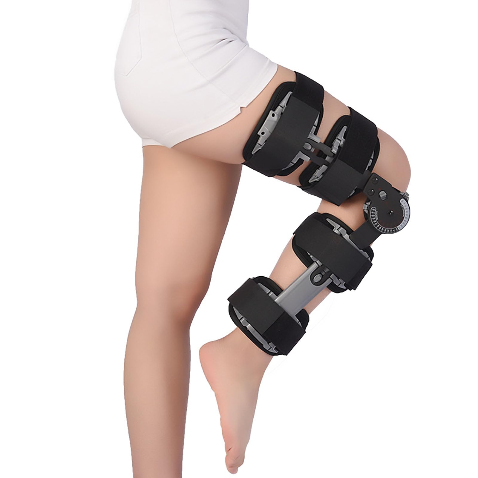 HAILM Estabilizador Piernas Ajustable, Soporte Rodilla con Bisagras Dobles, Soporte Rodilla para Desgarro Menisco, Artritis, Soportes Rodilla, Dolor Articulaciones, Lesión Ligamento, LCA
