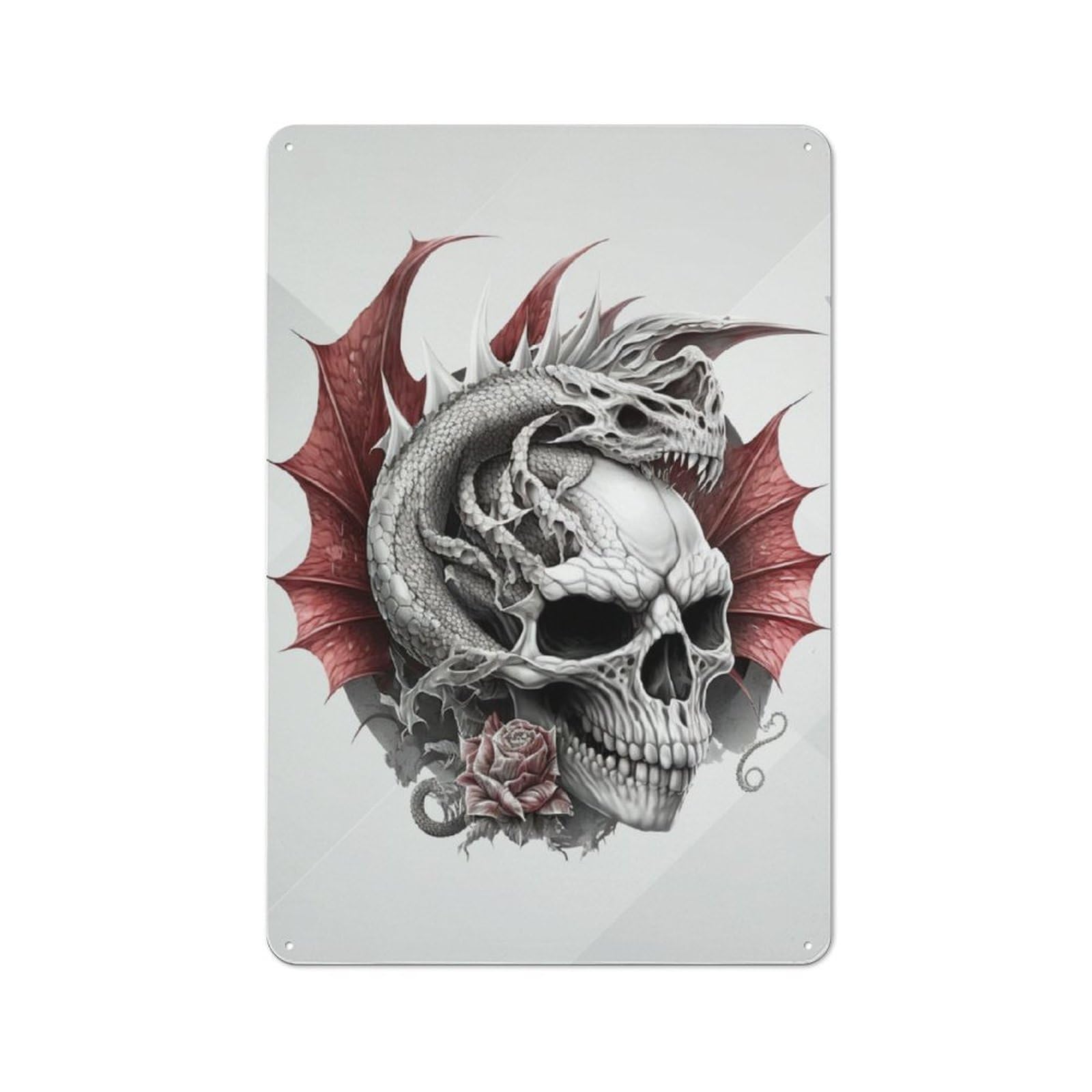 Junmoney The Last Dragon Metal Wall Sign 30X20cm, Rustic Decor For Hallway Wall, For Metal Sign Collectors, For Garage And Workshop Walls