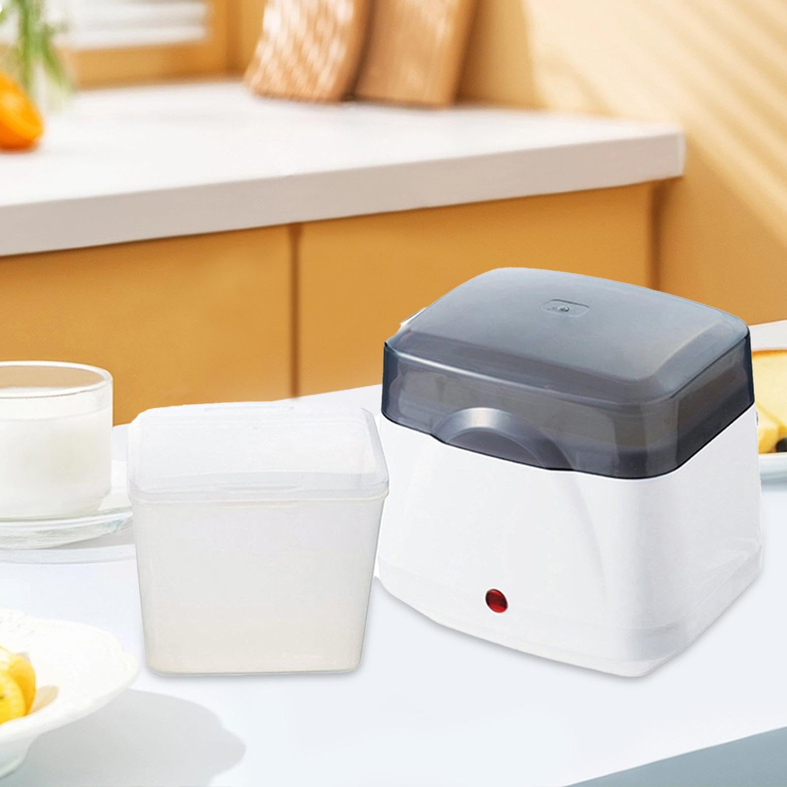 perfk Yogurtiera elettrica portatile USB compatta con contenitore interno da 700 ml per dolci natalizi, donne, uomini, Pasqua