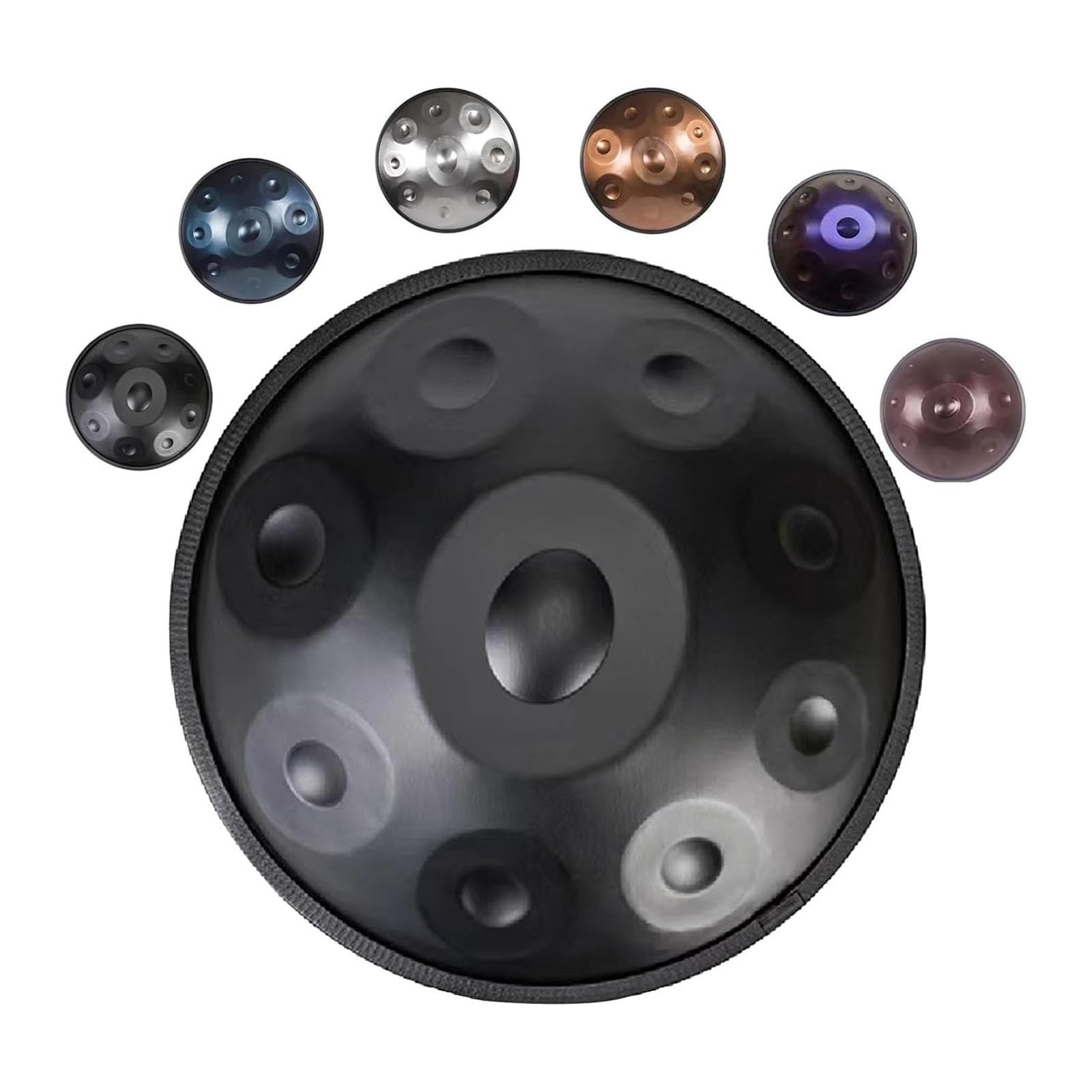 Handpan Drum 432Hz/440Hz, 9/10/12 Note Strumento A Percussione da 55cm Con Treppiede, Steel Tongue Drum, Handpan in Acciaio per Meditazione, Yoga e Guarigione Sonora(Black,432HZ/12Note)