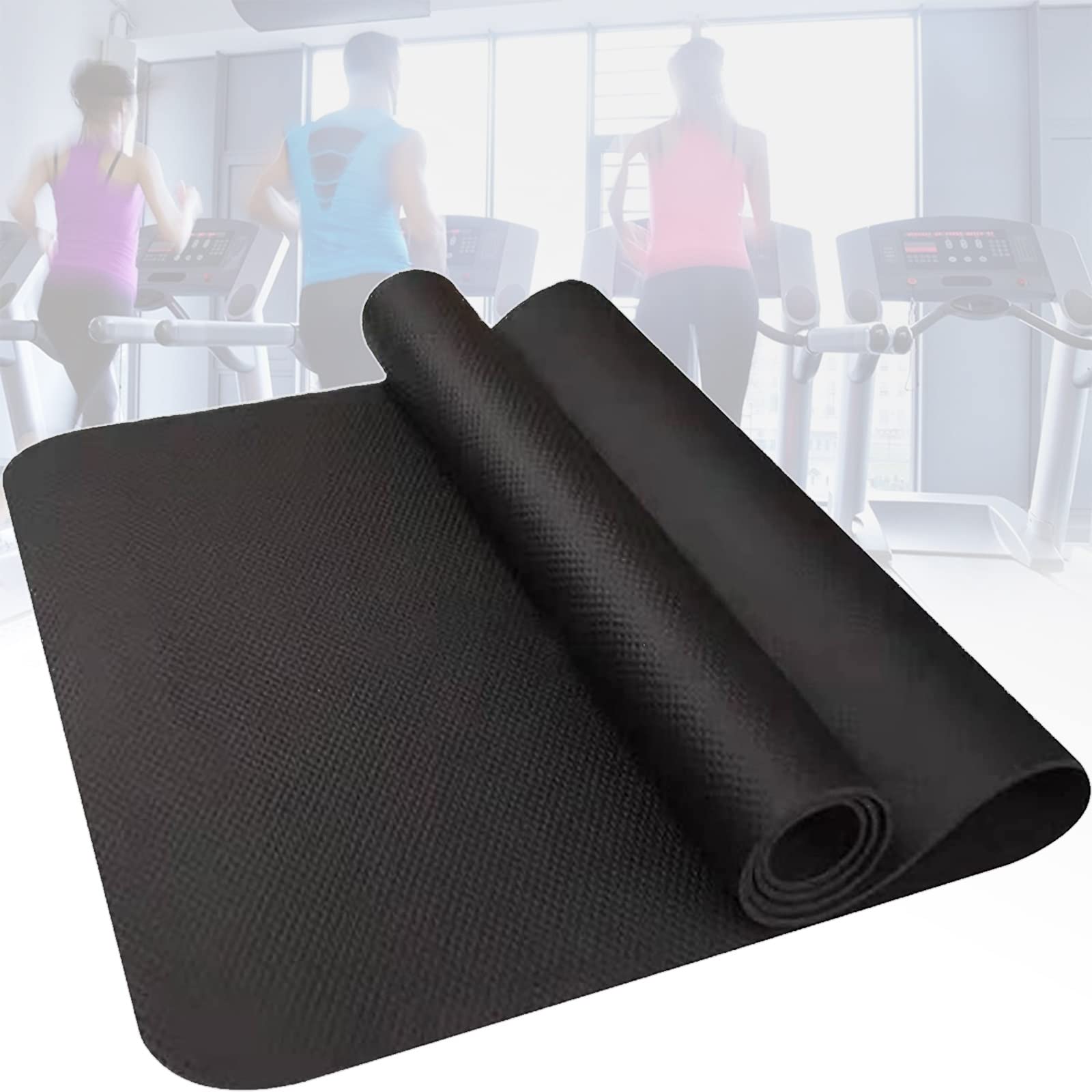Alfombrilla Antideslizante para Equipos de Ejercicio, Almohadilla Protectora de Piso de 4 mm de Alta Densidad para Reducción de Ruido de Equipos de Ejercicio, para Tapete Duradero para Cintas de Corre