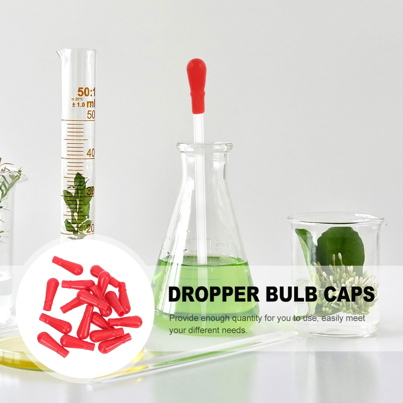 Ciieeo 4 Set Capsule Ricambio Per Pipette Vetro Tappi Silicone Per Contagocce Per Laboratori E Uso Personale Facili Da Utilizzare E 50 Pezzi * 4