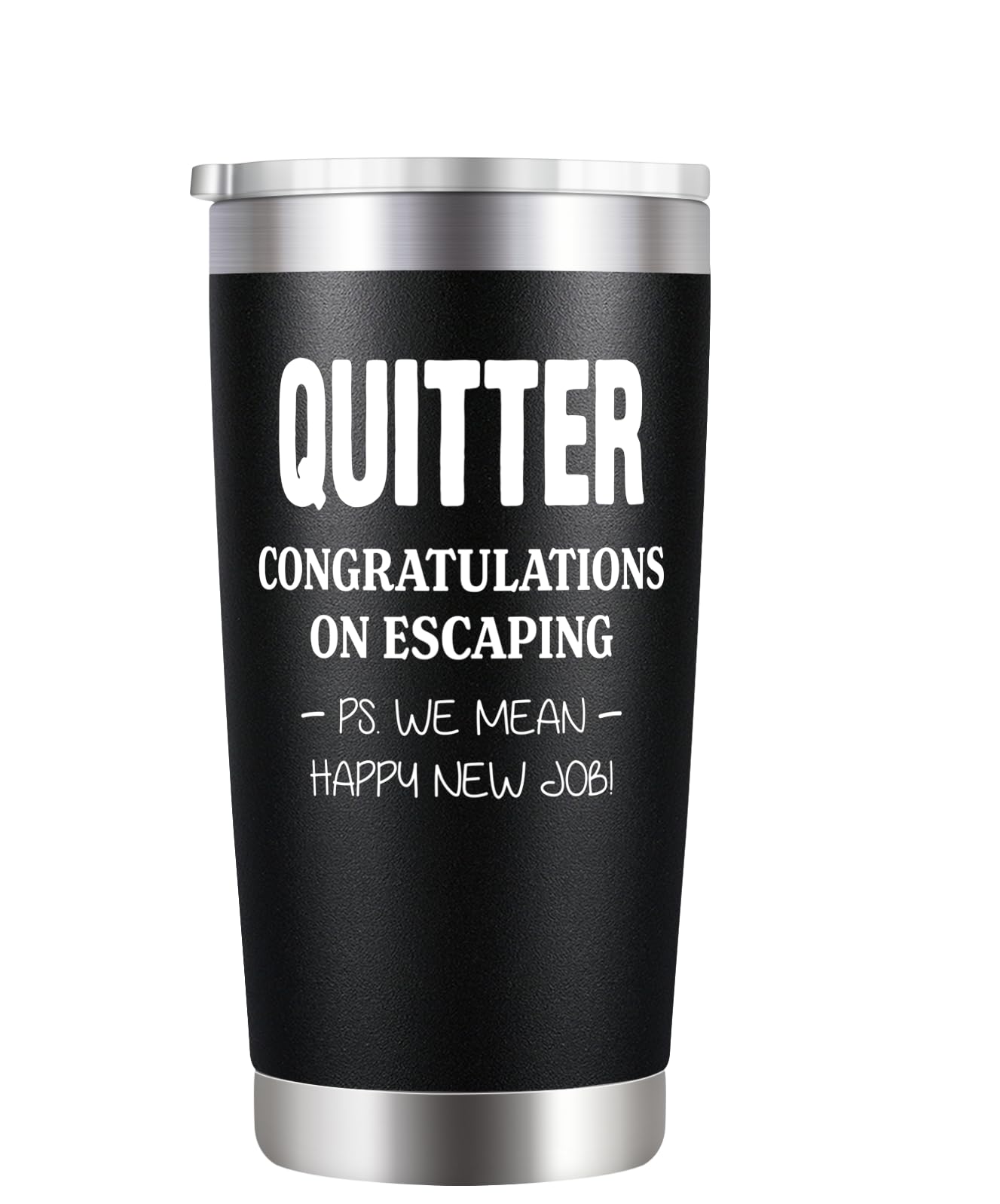 KOOLDRINK Quitter Tumbler - Coworker Farewell Gifts -Goodbye Leaving Gifts for Colleague,Boss,Best Friends-Going Away Gifts for New Job Promotion-20oz Seamless Coffee Mug Black