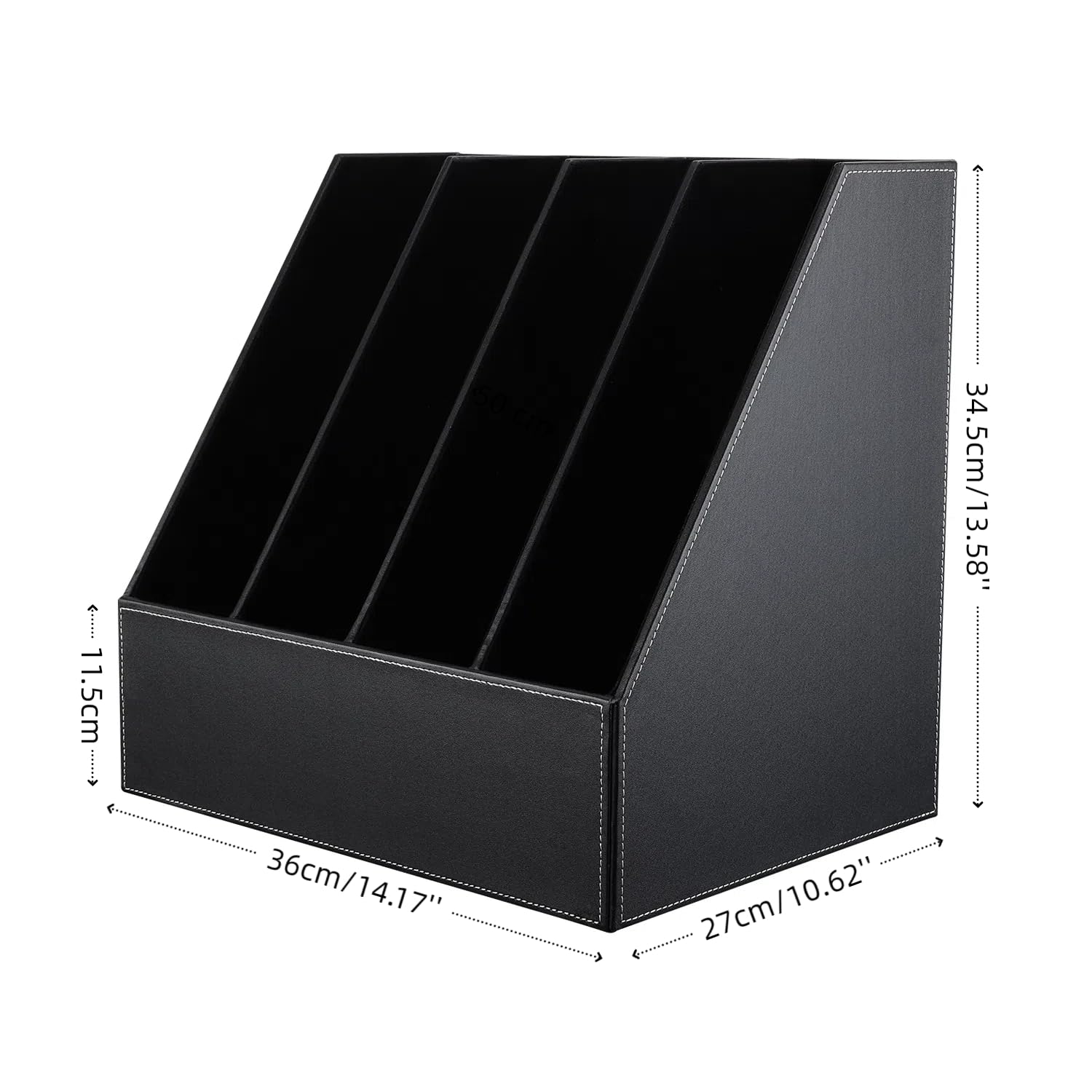 KINGFOM 3 ranuras de escritorio de madera caja de bandeja de soporte de documentos de archivos cubbyhole cesta organizador rack